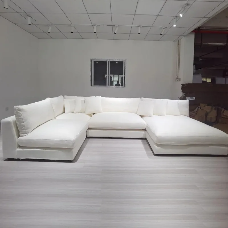 Современный индивидуальный комплект мебели для гостиной, белый льняной модуль, U-диван, перо, удобный секционный диван
Современный индивидуальный комплект мебели для гостиной, белый льняной модуль, U-диван, перо, удобный секционный диван