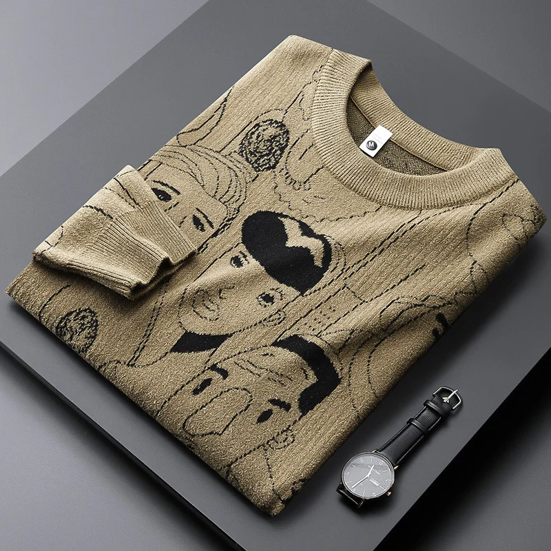 and American European light luxury trend personality jacquard sweater men's round neck autumn and winter thick casual Pullover
and American European light luxury trend personality jacquard sweater men's round neck autumn and winter thick casual Pullover