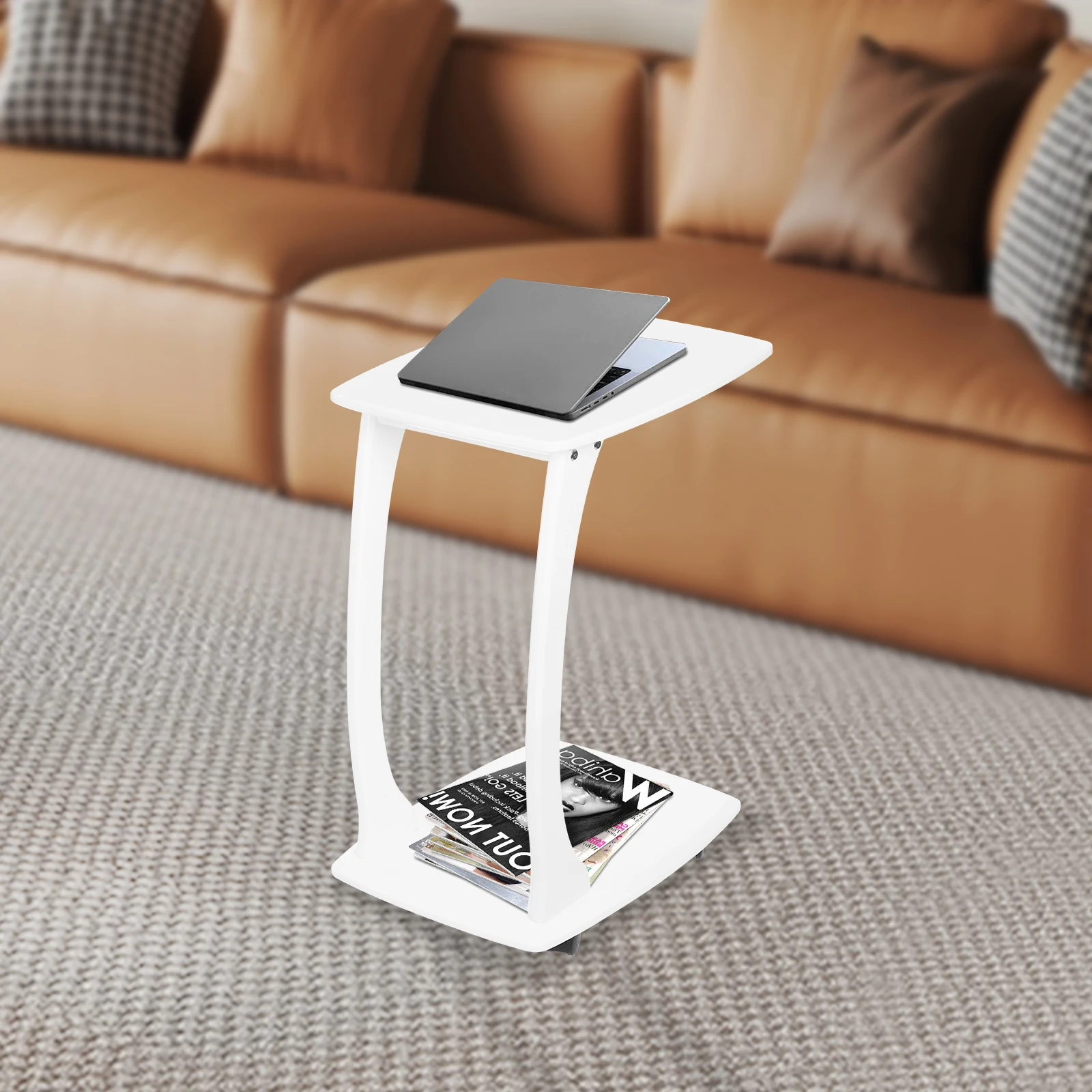 Solid Wood End Table, C-Shaped Side Computer Desk with Wheels for TV Tray Rolling, Sofa Couch hat Slide Under Living Small Space
Solid Wood End Table, C-Shaped Side Computer Desk with Wheels for TV Tray Rolling, Sofa Couch hat Slide Under Living Small Space