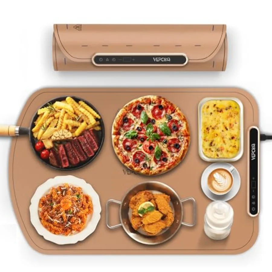 Warming Mat for Food, VEPOKA Food Warmer Mat for Countertop, Electric Warming Tray with 7 Temp Levels and Auto Shut-Off, Food W
Warming Mat for Food, VEPOKA Food Warmer Mat for Countertop, Electric Warming Tray with 7 Temp Levels and Auto Shut-Off, Food W