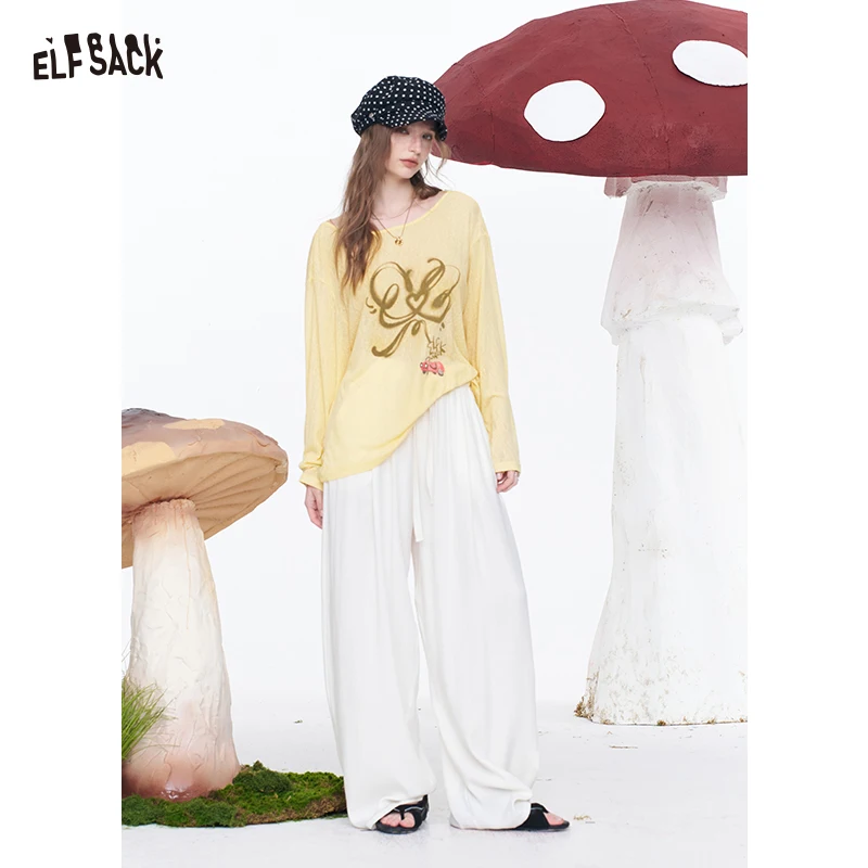 ELFSACK Women's Linen Blend Wide Leg Pants, Elastic Drawstring Waist Casual Loose Fit Trousers
ELFSACK Women's Linen Blend Wide Leg Pants, Elastic Drawstring Waist Casual Loose Fit Trousers