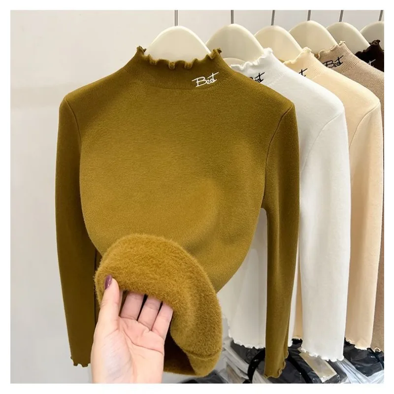 One-piece Velvet Sweater for Women Thickened Velvet Warm Winter Versatile Half Turtleneck Inner Layering Shirt
One-piece Velvet Sweater for Women Thickened Velvet Warm Winter Versatile Half Turtleneck Inner Layering Shirt