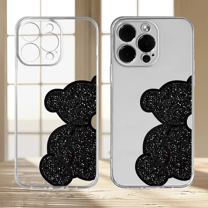 Black Diamond Bear design phone case suitable for iPhone 17 16 15 14 13 12 11 Pro/Max/Plus transparent anti drop and shockproof
Black Diamond Bear design phone case suitable for iPhone 17 16 15 14 13 12 11 Pro/Max/Plus transparent anti drop and shockproof