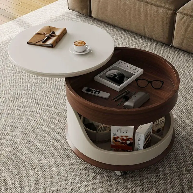 Round movable coffee table Side table movable multi-functional sofa with wheels Living room bedside table New light luxury
Round movable coffee table Side table movable multi-functional sofa with wheels Living room bedside table New light luxury