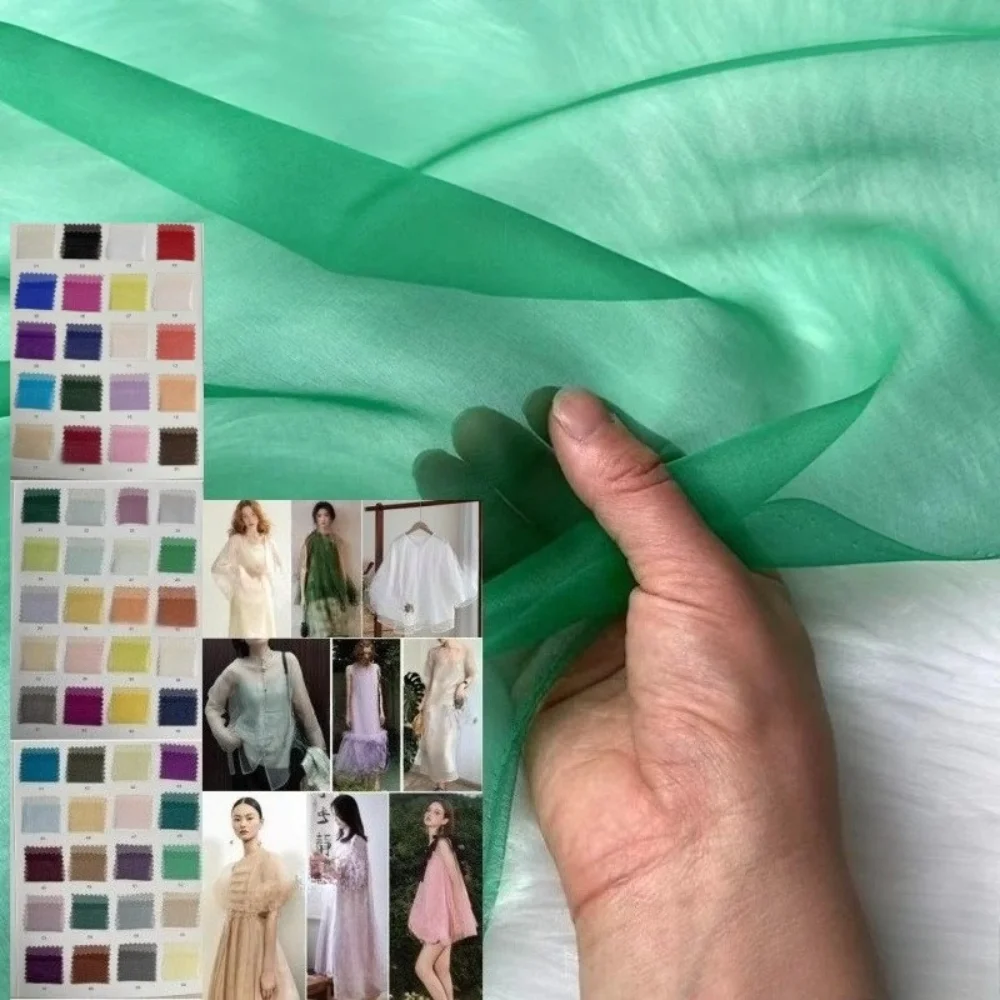 Natural Mulberry Silk Organza Fabric for Dress Shirt Umbrella Skin Fluffy Skin Cloth Diy Sewing Fabrics By The Meter Material
Natural Mulberry Silk Organza Fabric for Dress Shirt Umbrella Skin Fluffy Skin Cloth Diy Sewing Fabrics By The Meter Material