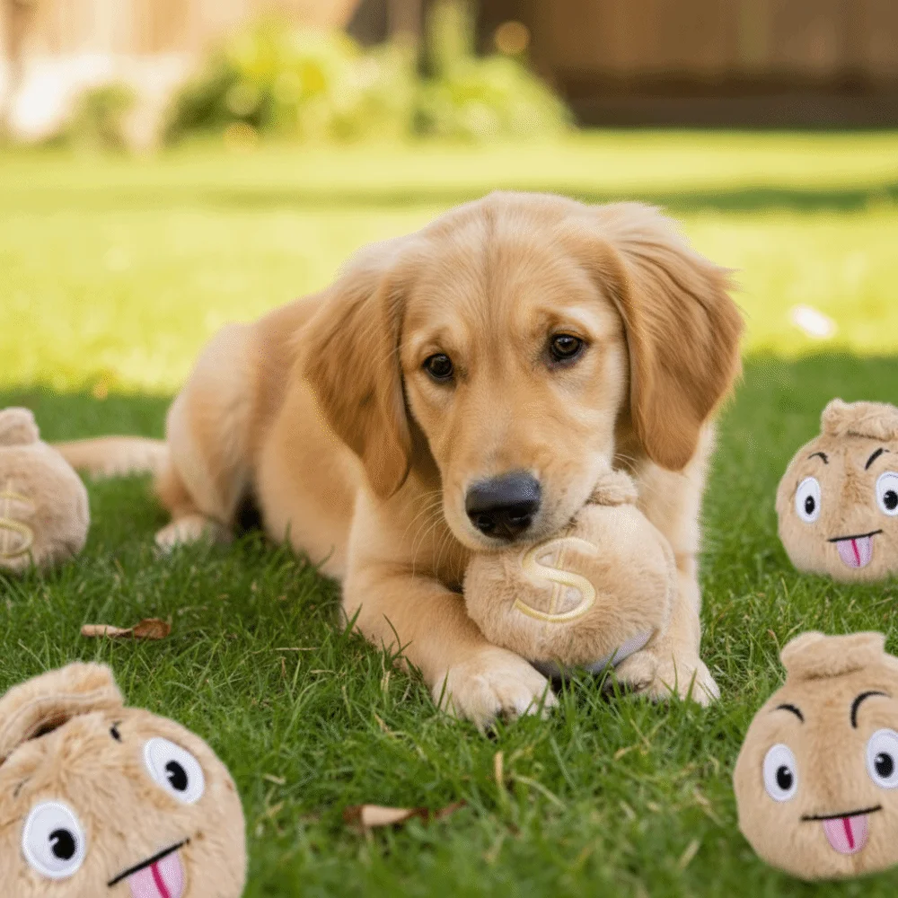 Fluffy Pet Squeak Ball Money Bag Shape Cartoon Pattern Squeaking Dog Bite Resistant Dog Training Pet Entertainment
Fluffy Pet Squeak Ball Money Bag Shape Cartoon Pattern Squeaking Dog Bite Resistant Dog Training Pet Entertainment