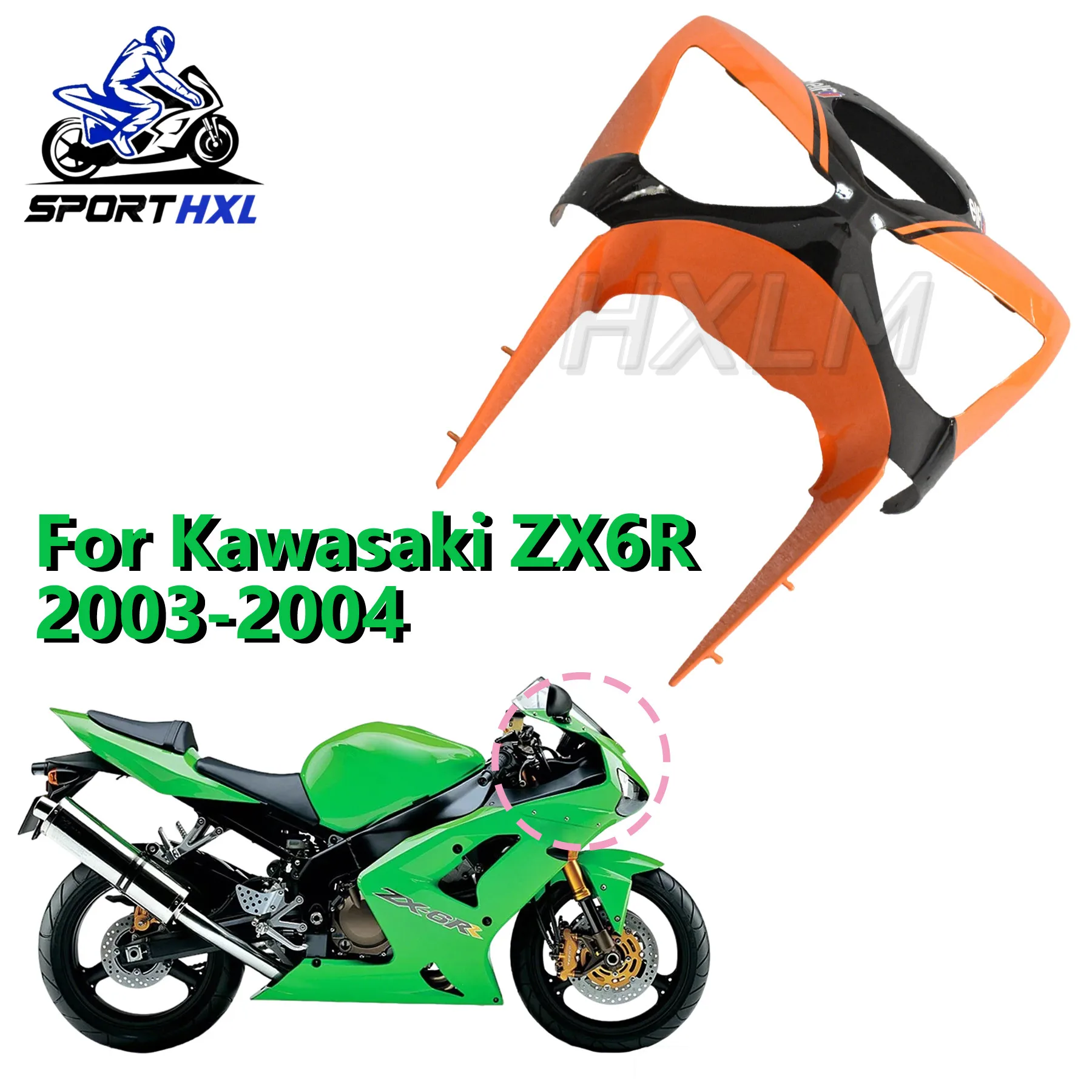 New Orange For KAWASAKI Ninja ZX-6R zx6r zx 6r 636 600 2003 2004 03 04 Motorbike Head Front Upper Nose Injection Fairing Cowl
New Orange For KAWASAKI Ninja ZX-6R zx6r zx 6r 636 600 2003 2004 03 04 Motorbike Head Front Upper Nose Injection Fairing Cowl