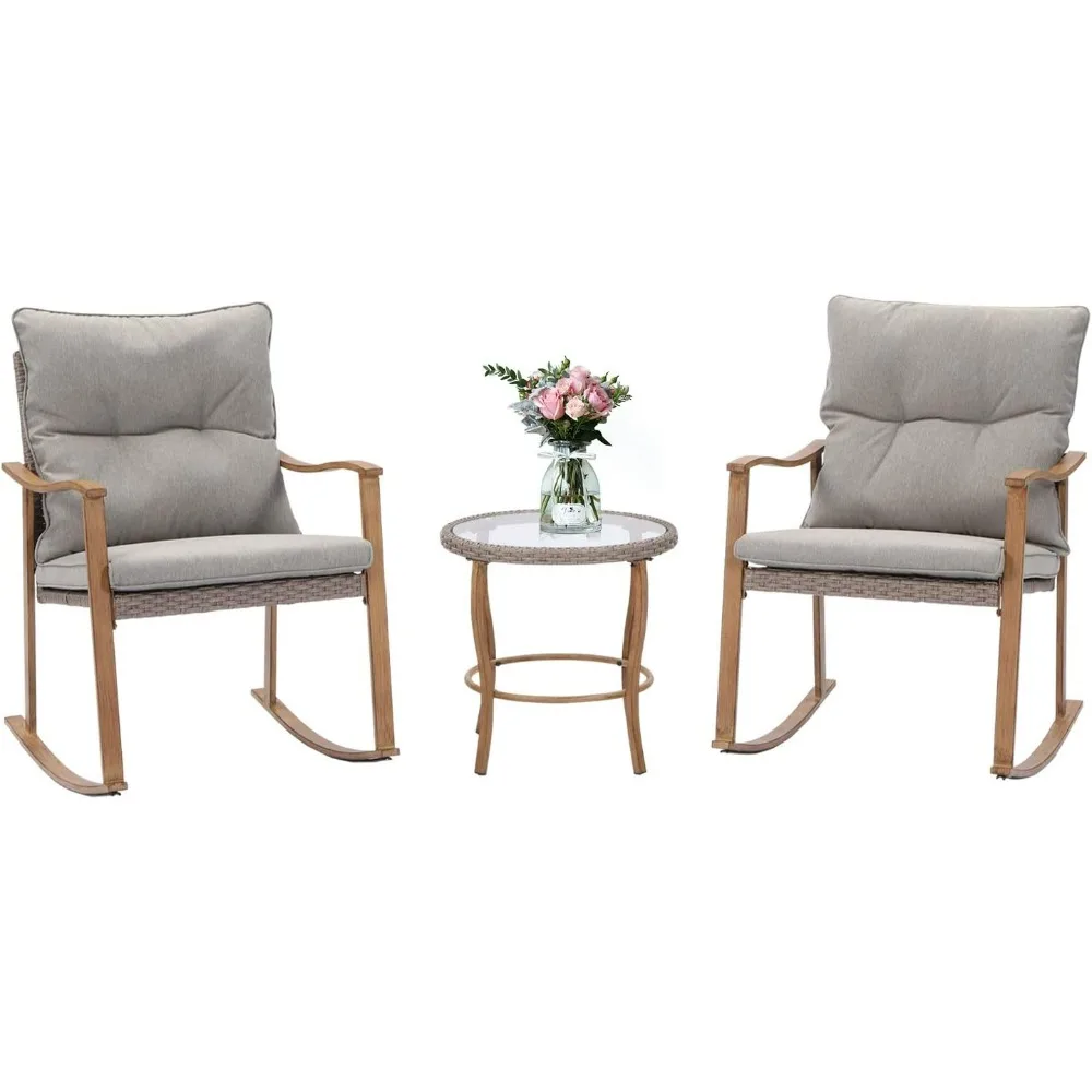 Outdoor 3-Piece Rocking Bistro Sets,Patio Woodgrain Furniture Sets, Small Rocker Conversation Set Wicker Patio Furniture Set
Outdoor 3-Piece Rocking Bistro Sets,Patio Woodgrain Furniture Sets, Small Rocker Conversation Set Wicker Patio Furniture Set