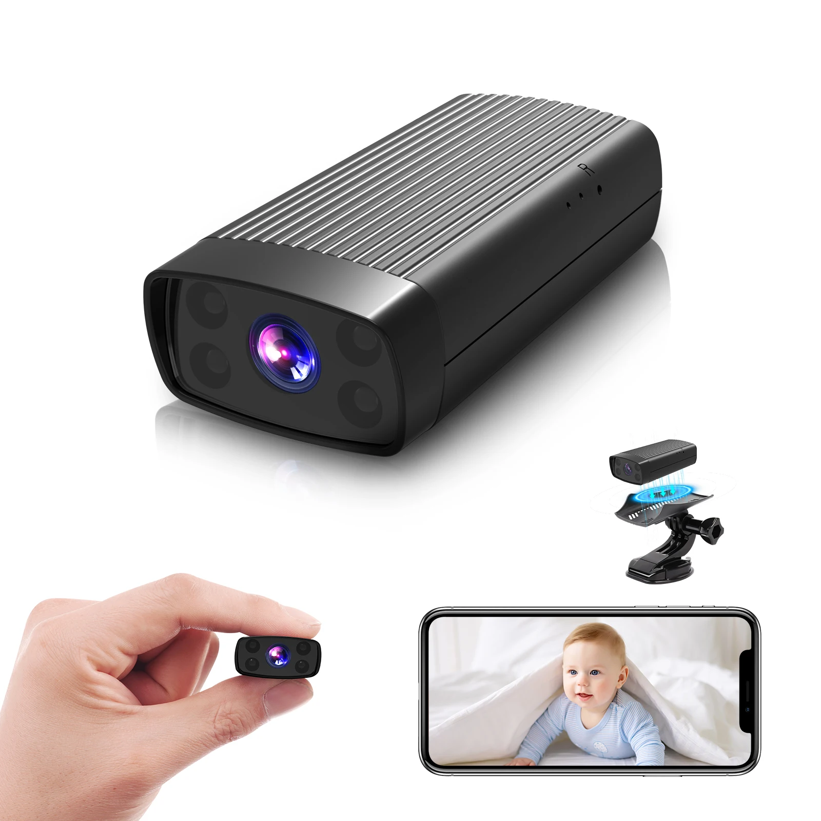 HD 1080P Мини-камера наблюдения Домашняя видеокамера безопасности с ночным видением Обнаружение движения Видео и диктофон Микрокамера
HD 1080P Мини-камера наблюдения Домашняя видеокамера безопасности с ночным видением Обнаружение движения Видео и диктофон Микрокамера