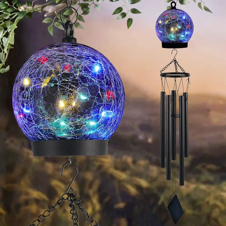 Garden Wind Chimes Outdoor Solar Hanging Glass Ball Wind Chimes with 15 Twinkling LEDs 42 Inch Large with Unique Memorial Sympa
Garden Wind Chimes Outdoor Solar Hanging Glass Ball Wind Chimes with 15 Twinkling LEDs 42 Inch Large with Unique Memorial Sympa