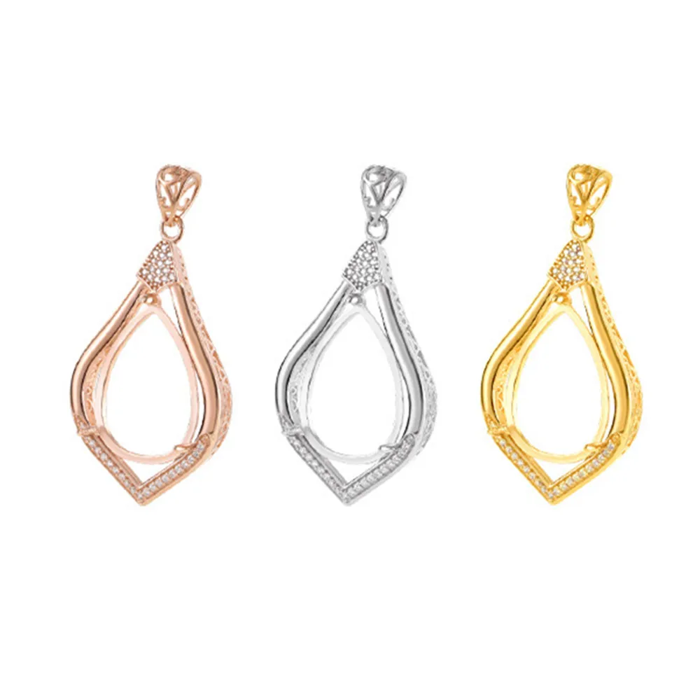 Pendant Blank (10x14mm/11x15mm/12x16mm/13x18mm/15x20mm/17x23mm Teardrop Blank) 925 Silver Zircon Cabochon Pendant Base
Pendant Blank (10x14mm/11x15mm/12x16mm/13x18mm/15x20mm/17x23mm Teardrop Blank) 925 Silver Zircon Cabochon Pendant Base