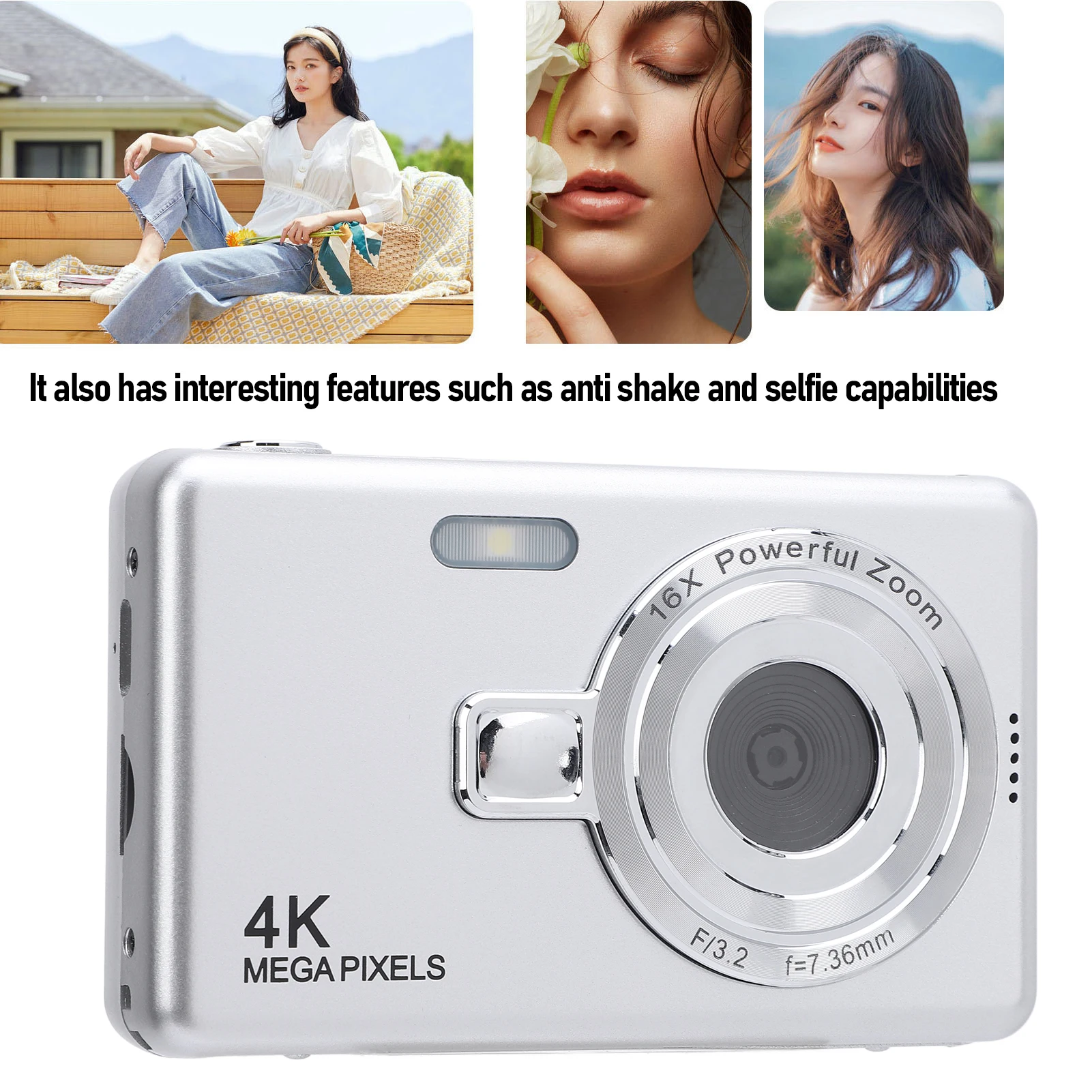 2.4inch Digital Camera 16x Zoom 50MP High Resolution 4K Video Compact Selfie Camera for Photography Travel 4K Digital Camera
2.4inch Digital Camera 16x Zoom 50MP High Resolution 4K Video Compact Selfie Camera for Photography Travel 4K Digital Camera