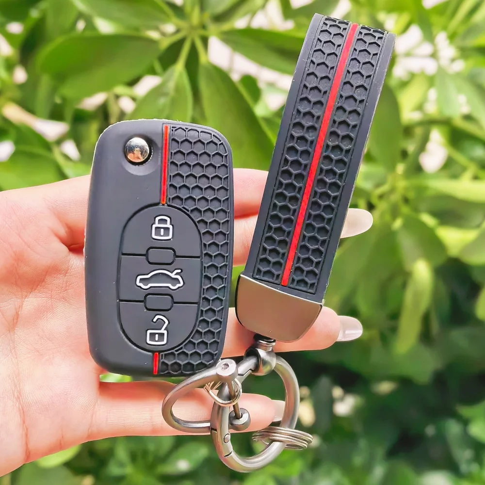 3 Buttons Remote Holder Silicone Car Flip Key Fob Cover Case for Audi A2 A3 S3 A4 S4 A6 S6 RS6 A8 Tt Key Protection Accessories
3 Buttons Remote Holder Silicone Car Flip Key Fob Cover Case for Audi A2 A3 S3 A4 S4 A6 S6 RS6 A8 Tt Key Protection Accessories