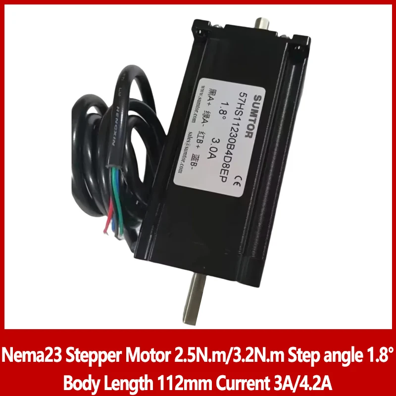 Шаговый двигатель Nema23 2,5 Нм/3,2 Нм Шаговый угол 1,8 ° Длина корпуса, 112 мм, ток, 3 А/4,2 А, тип D, вал, двигатель с одним/двойным выходом
Шаговый двигатель Nema23 2,5 Нм/3,2 Нм Шаговый угол 1,8 ° Длина корпуса, 112 мм, ток, 3 А/4,2 А, тип D, вал, двигатель с одним/двойным выходом