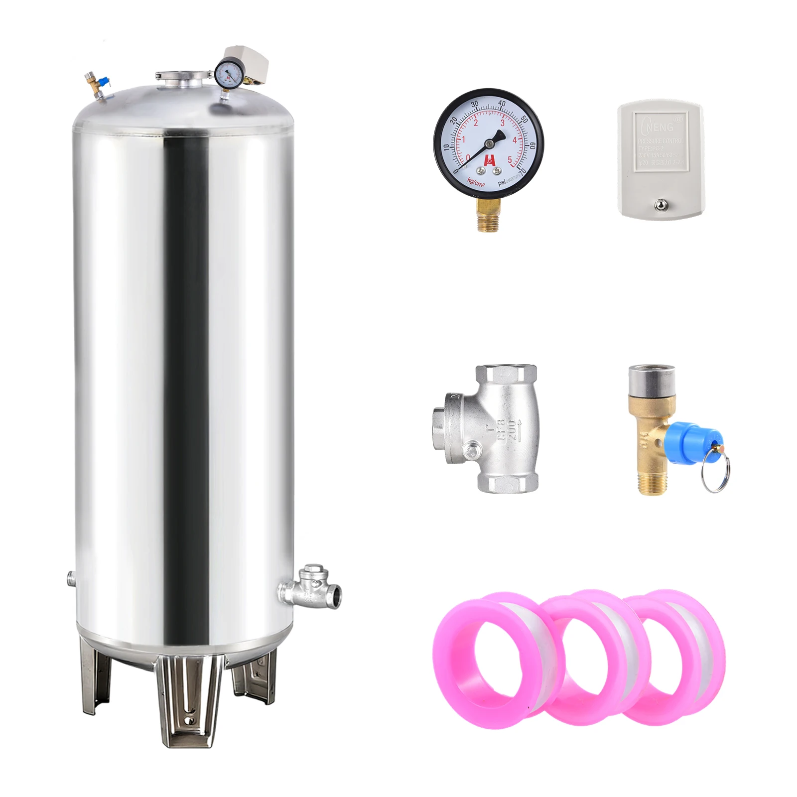 Automatic Well Pump Pressure Tank, 160L Water Storage Pressurized Bladder Container for Farm, Garden, Staircase & Courtyard Use
Automatic Well Pump Pressure Tank, 160L Water Storage Pressurized Bladder Container for Farm, Garden, Staircase & Courtyard Use