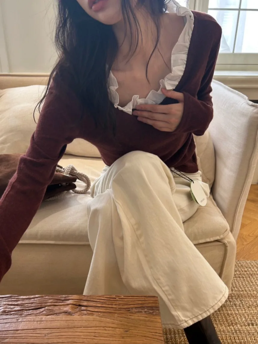 Faionable Color Blo с кружевной отделкой V Ne, трикотаж, женский базовый слой, топ для похудения, весна-осень, новинка, молодежный
Faionable Color Blo с кружевной отделкой V Ne, трикотаж, женский базовый слой, топ для похудения, весна-осень, новинка, молодежный