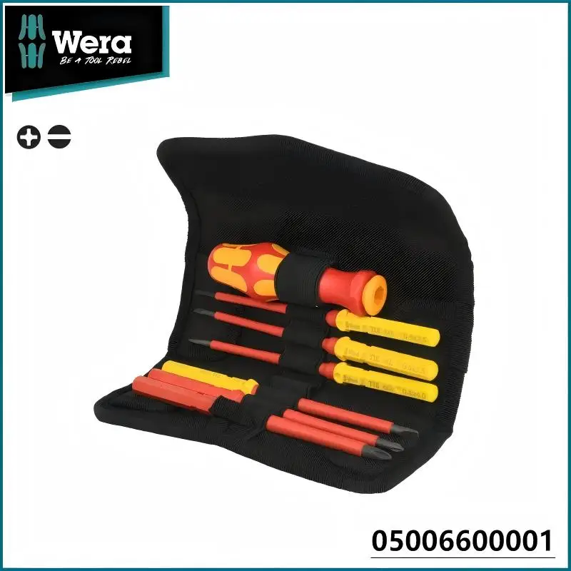 WERA 05006600001 7-Piece Insulated Screwdriver Set - 1000V VDE, Replaceable Bits, Storage Pouch
WERA 05006600001 7-Piece Insulated Screwdriver Set - 1000V VDE, Replaceable Bits, Storage Pouch