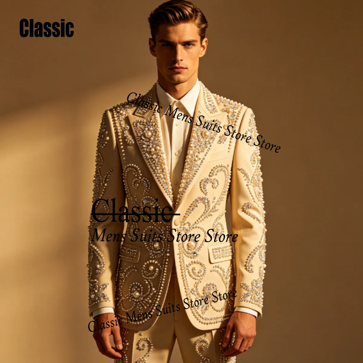 Sparkly Pearl Corsets For Men Suit Rhinestone 2 Pieces Groom Male Blazers Ropa hombre Customized Intricate Slim Wedding Tuxedos
Sparkly Pearl Corsets For Men Suit Rhinestone 2 Pieces Groom Male Blazers Ropa hombre Customized Intricate Slim Wedding Tuxedos