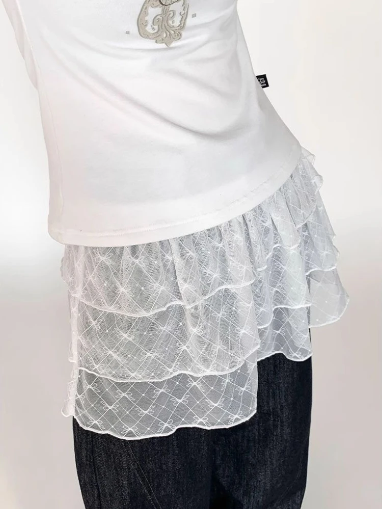 Deeptown Korean Style Sweet Lace Mini Skirts Women Elegant Lolita Tull Short Skirts Cute Y2k Fashion Streetwear Ruffle Skirt
Deeptown Korean Style Sweet Lace Mini Skirts Women Elegant Lolita Tull Short Skirts Cute Y2k Fashion Streetwear Ruffle Skirt