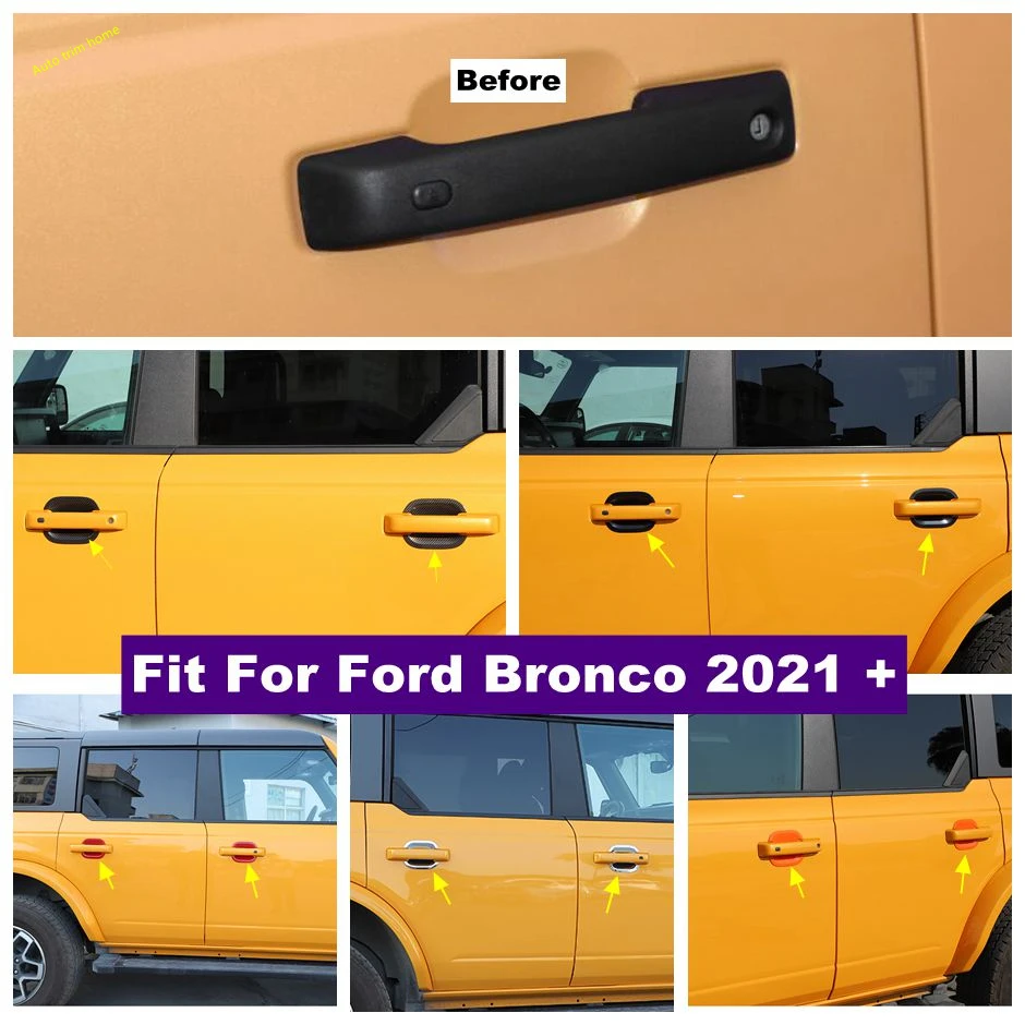 ABS Carbon Fiber Chrome Side Door Handle Bowl Decoration Frame Cover Trim Fit For Ford Bronco 2021 - 2024 Car Accessories
ABS Carbon Fiber Chrome Side Door Handle Bowl Decoration Frame Cover Trim Fit For Ford Bronco 2021 - 2024 Car Accessories
