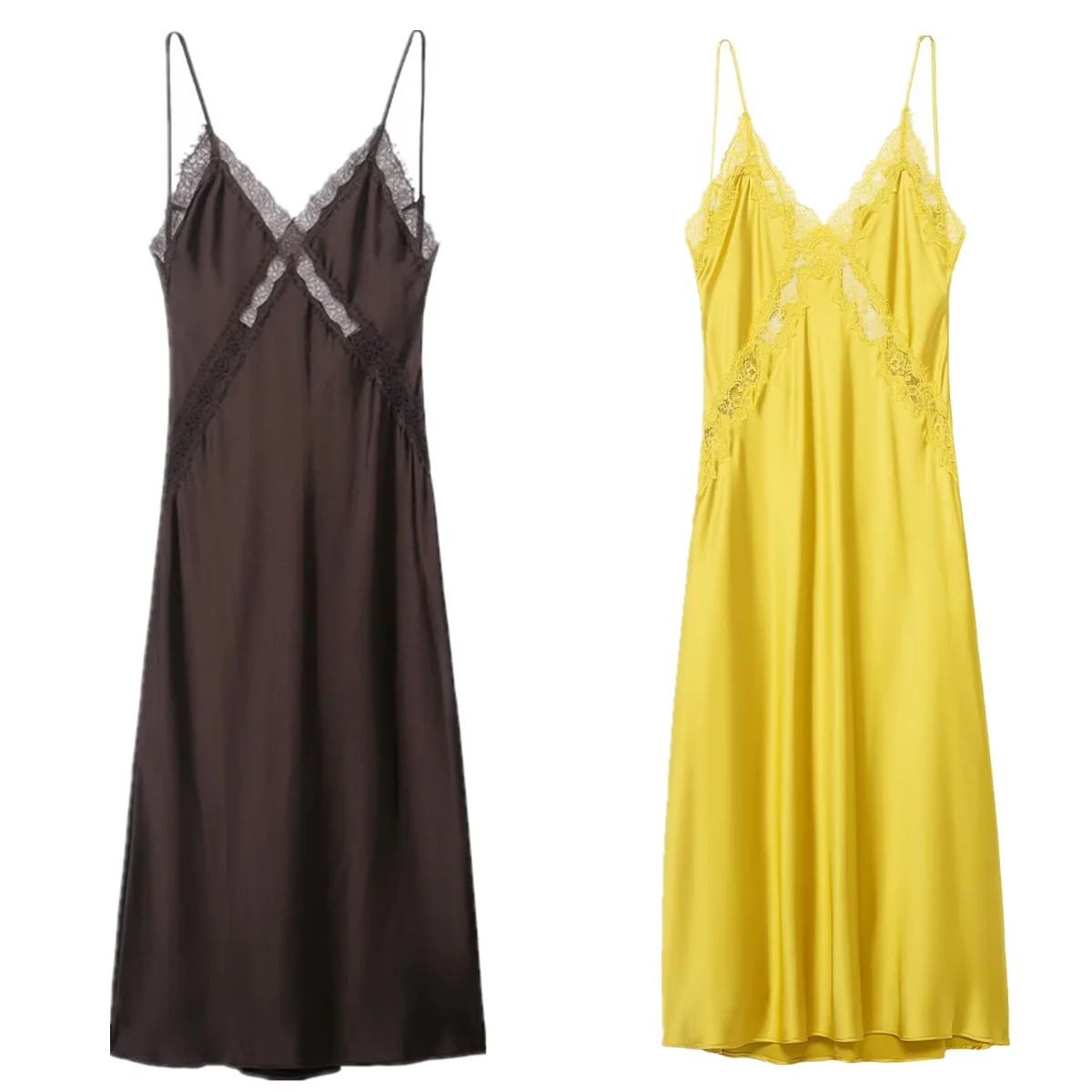 Jenny&Dave 2026 Summer Party Dresses Vestidos French Elegant Satin Lace Dress Minimalist Solid Color Sleepwear Suspender Dress W
Jenny&Dave 2026 Summer Party Dresses Vestidos French Elegant Satin Lace Dress Minimalist Solid Color Sleepwear Suspender Dress W