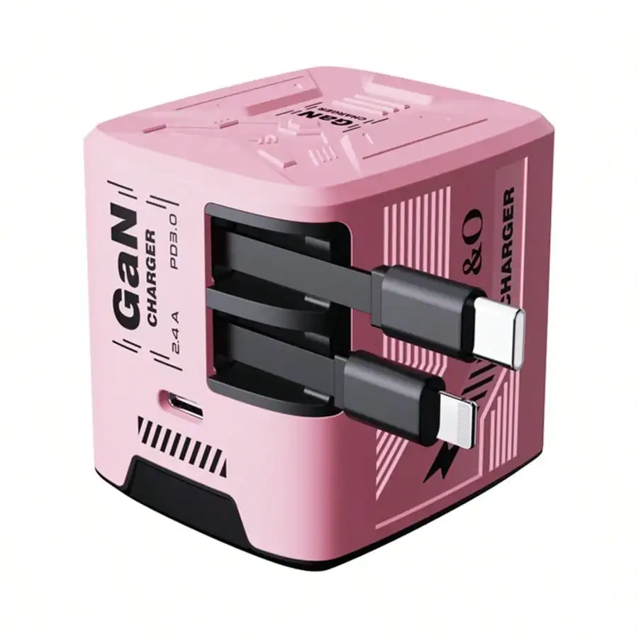 120W GaN Foldable USB-C Fast Charger with 47Inch Retractable Type-C Cable Pink Green Blue Black Optional High Output Travel Charging Adapter for Multi Electronic Devices Nice Gift for Friends Home Office Use
120W GaN Foldable USB-C Fast Charger with 47Inch Retractable Type-C Cable Pink Green Blue Black Optional High Output Travel Charging Adapter for Multi Electronic Devices Nice Gift for Friends Home Office Use