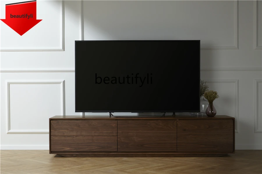 A44Black Walnut Solid Wood TV Cabinet Nordic Simple Living Room Audiovisual Cabinet New Floor Cabinet
A44Black Walnut Solid Wood TV Cabinet Nordic Simple Living Room Audiovisual Cabinet New Floor Cabinet