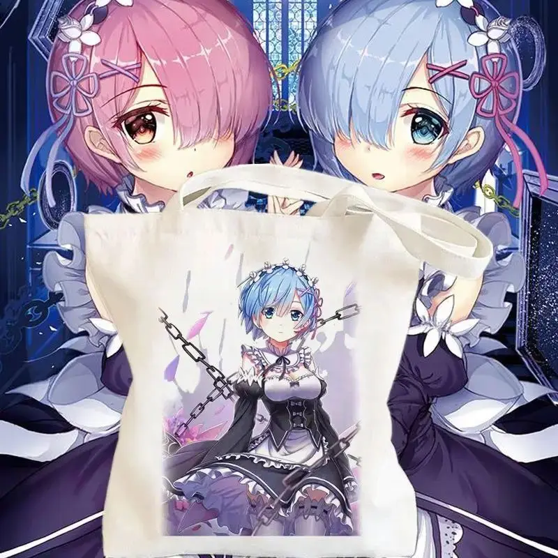 Rem and Ram ReZero Anime Print Canvas Bag リゼロ Series Tote Bag Cosplay Large Capacity Shuolder Bag Cartoon Print Bags
Rem and Ram ReZero Anime Print Canvas Bag リゼロ Series Tote Bag Cosplay Large Capacity Shuolder Bag Cartoon Print Bags