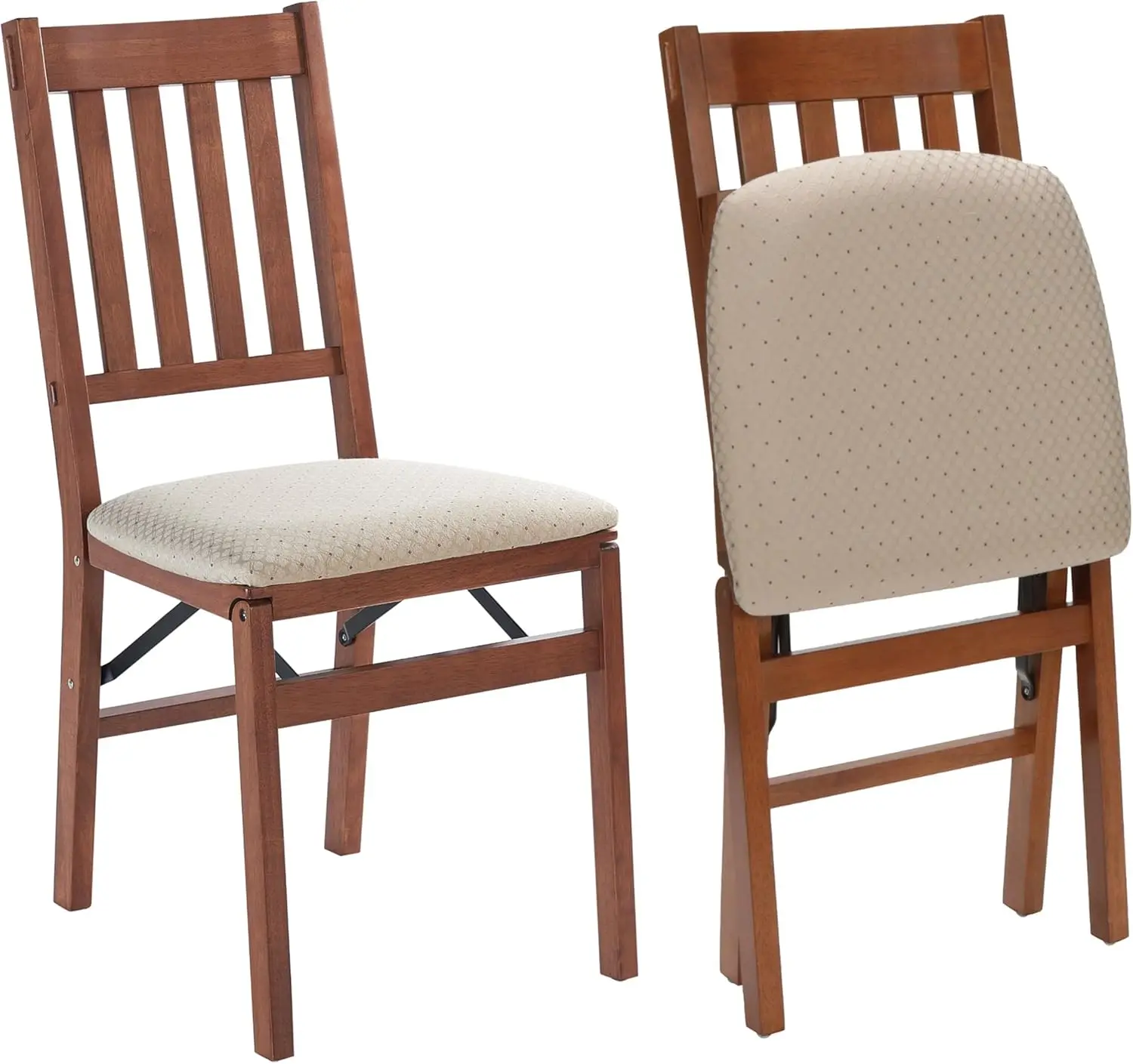 Arts and Crafts Wooden Folding Chairs with Padded Seats, Set of 2 - No Assembly Foldable Dining Chairs, Steel Folding Mechanism,
Arts and Crafts Wooden Folding Chairs with Padded Seats, Set of 2 - No Assembly Foldable Dining Chairs, Steel Folding Mechanism,