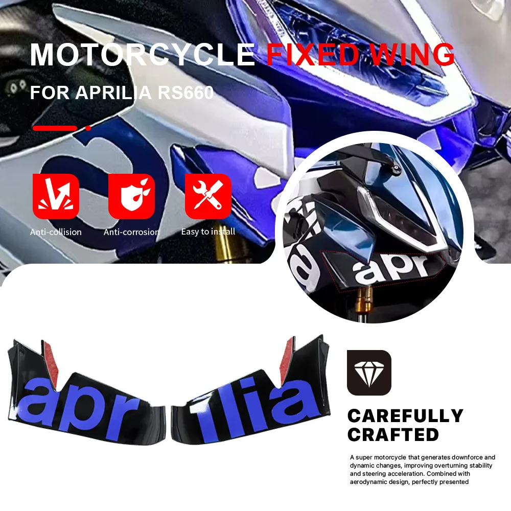 For Aprilia RS660 Motorcycle Fixed Wing Spoiler Aerodynamic Aileron Air Wing Deflector Side Winglet Windshield WIng Fairing
For Aprilia RS660 Motorcycle Fixed Wing Spoiler Aerodynamic Aileron Air Wing Deflector Side Winglet Windshield WIng Fairing
