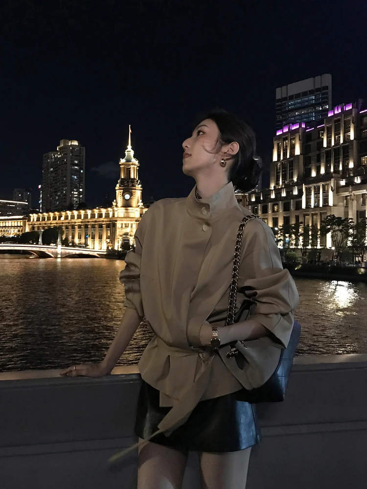 Mulvan ort Coat Jaet Women's H-ape Waist Cinched Stand Collar Korean Sle Casual Cotton Outerwear Faux Wool Lined
Mulvan ort Coat Jaet Women's H-ape Waist Cinched Stand Collar Korean Sle Casual Cotton Outerwear Faux Wool Lined