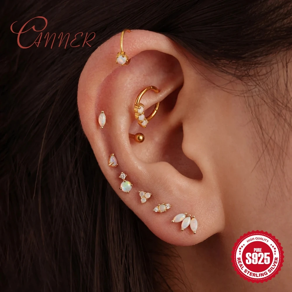 CANNER 1PC 925 Sterling Silver Dainty Luxury Heart/Crown Opal Earring for Women Cartilage Piercing Earring Valentine's Day Gifts
CANNER 1PC 925 Sterling Silver Dainty Luxury Heart/Crown Opal Earring for Women Cartilage Piercing Earring Valentine's Day Gifts