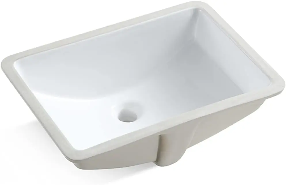 20.9 Inch White Porcelain Undermount Bathroom Sink, Rectangle Vanity Basin for Easy Installation
20.9 Inch White Porcelain Undermount Bathroom Sink, Rectangle Vanity Basin for Easy Installation
