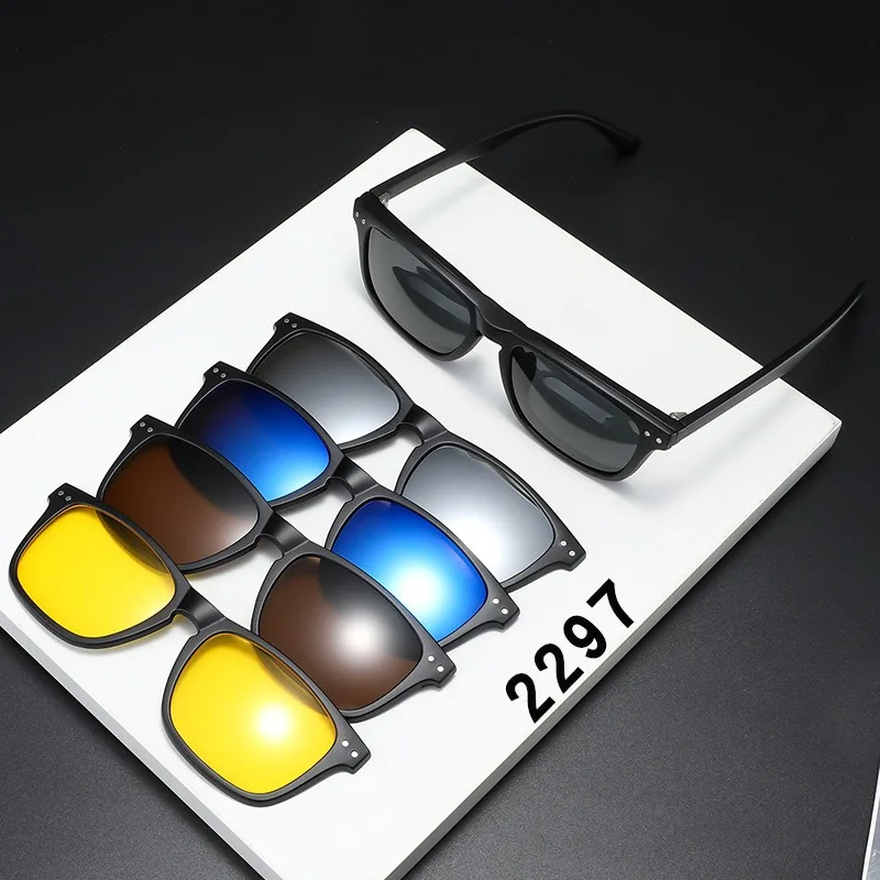 Eyeglasses Frame Men Women With 5 PCS Clip On Polarized Sunglasses Spectacle Magnetic Glasses Male UV400 Eyeglasses 2297
Eyeglasses Frame Men Women With 5 PCS Clip On Polarized Sunglasses Spectacle Magnetic Glasses Male UV400 Eyeglasses 2297