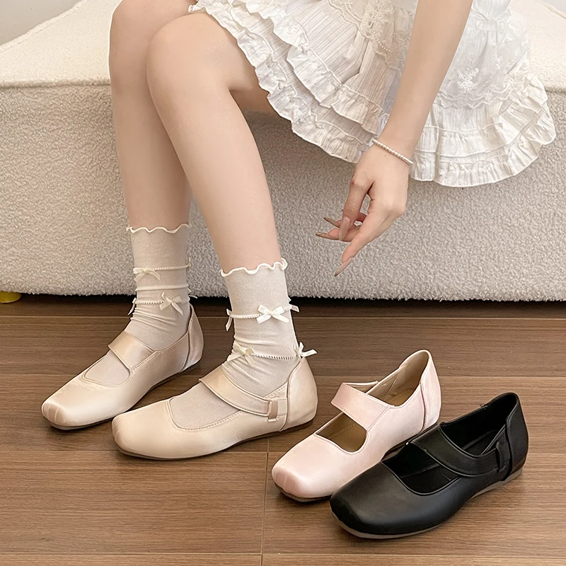 Vintage Square-toe Satin Heightened Mary Jane Shoes 2026 New One-band Ballet Singles
Vintage Square-toe Satin Heightened Mary Jane Shoes 2026 New One-band Ballet Singles