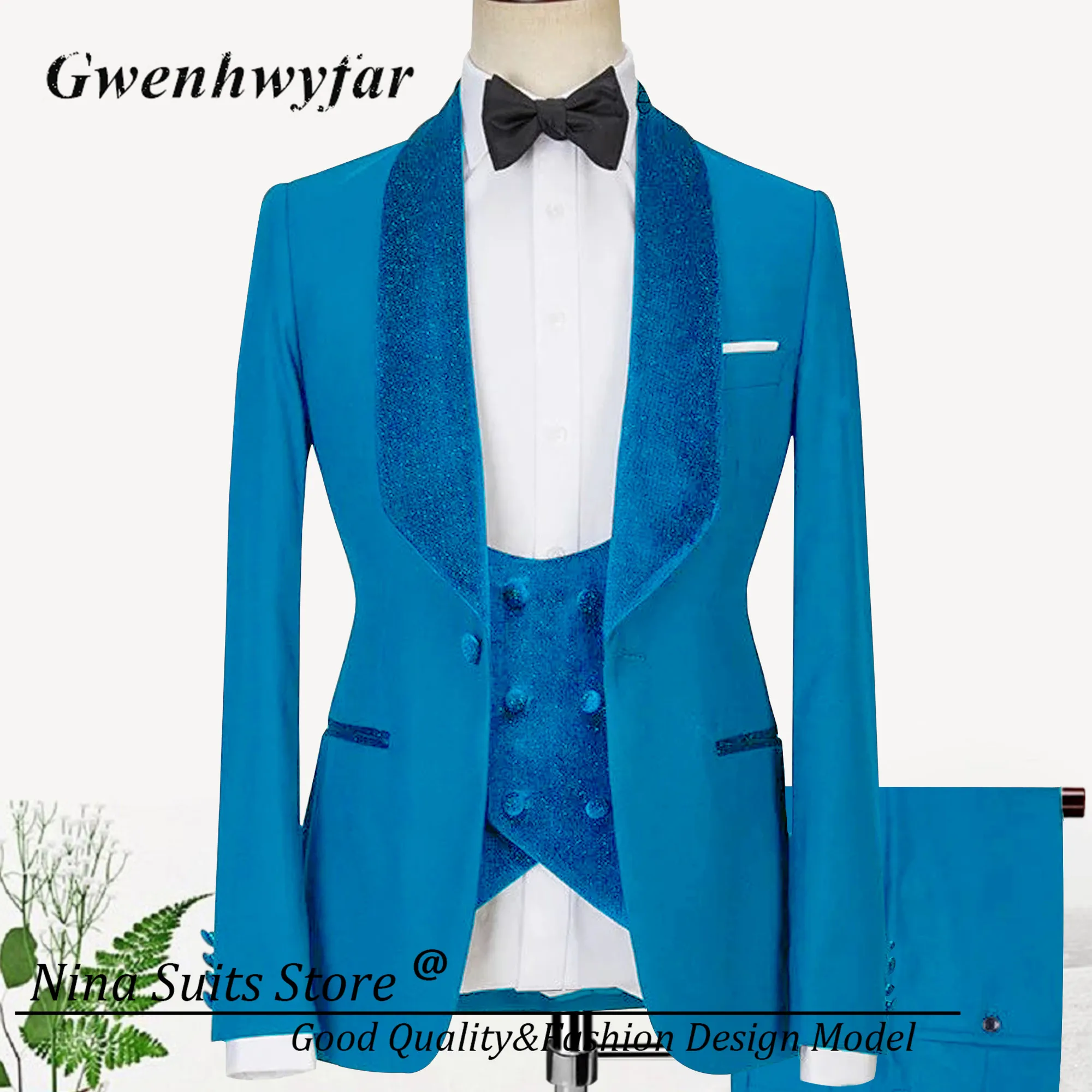 G&N Shinny Glitter Мужские костюмы Lake Blue 2025 Модный костюм для вечеринок для мужчин Одежда для вечеринок Модный костюм Homme Комплект из 3 предметов
G&N Shinny Glitter Мужские костюмы Lake Blue 2025 Модный костюм для вечеринок для мужчин Одежда для вечеринок Модный костюм Homme Комплект из 3 предметов