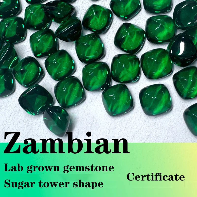Lab Grown Emerald Zambian Green and Ruby Pigeon Blood Red Color Sugar Loaf Shape Advanced Jewelry Making Materials Certificate
Lab Grown Emerald Zambian Green and Ruby Pigeon Blood Red Color Sugar Loaf Shape Advanced Jewelry Making Materials Certificate