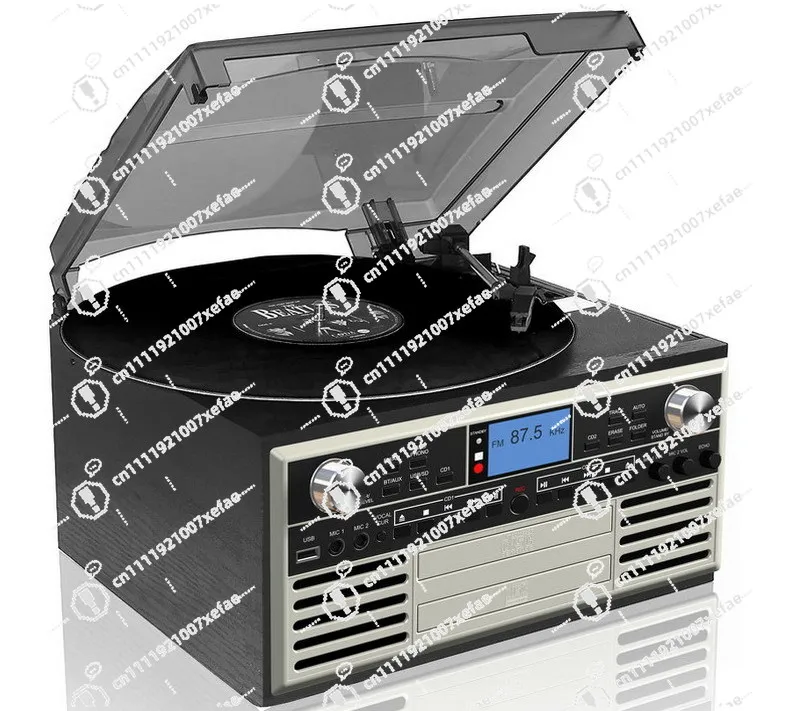 Turntable record player with CD player and tape recorder
Turntable record player with CD player and tape recorder