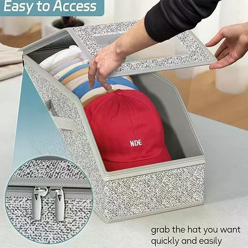Foldable Zipper Baseball Cap Storage Box Large Capacity Non-woven Dustproof Storage Box Hat Storage Box
Foldable Zipper Baseball Cap Storage Box Large Capacity Non-woven Dustproof Storage Box Hat Storage Box