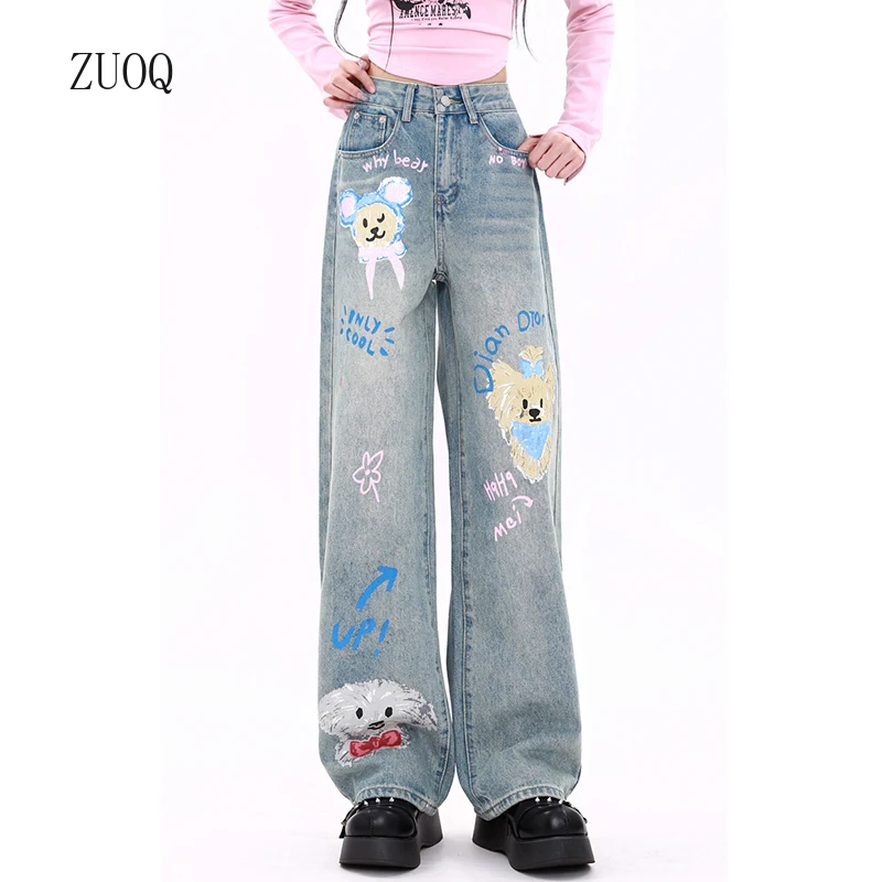 2026 Spring/Autumn New Fashion Blue Jeans Woman American Graffiti Loose Casual Wide-leg Pants Female Cute Denim Pant Women
2026 Spring/Autumn New Fashion Blue Jeans Woman American Graffiti Loose Casual Wide-leg Pants Female Cute Denim Pant Women