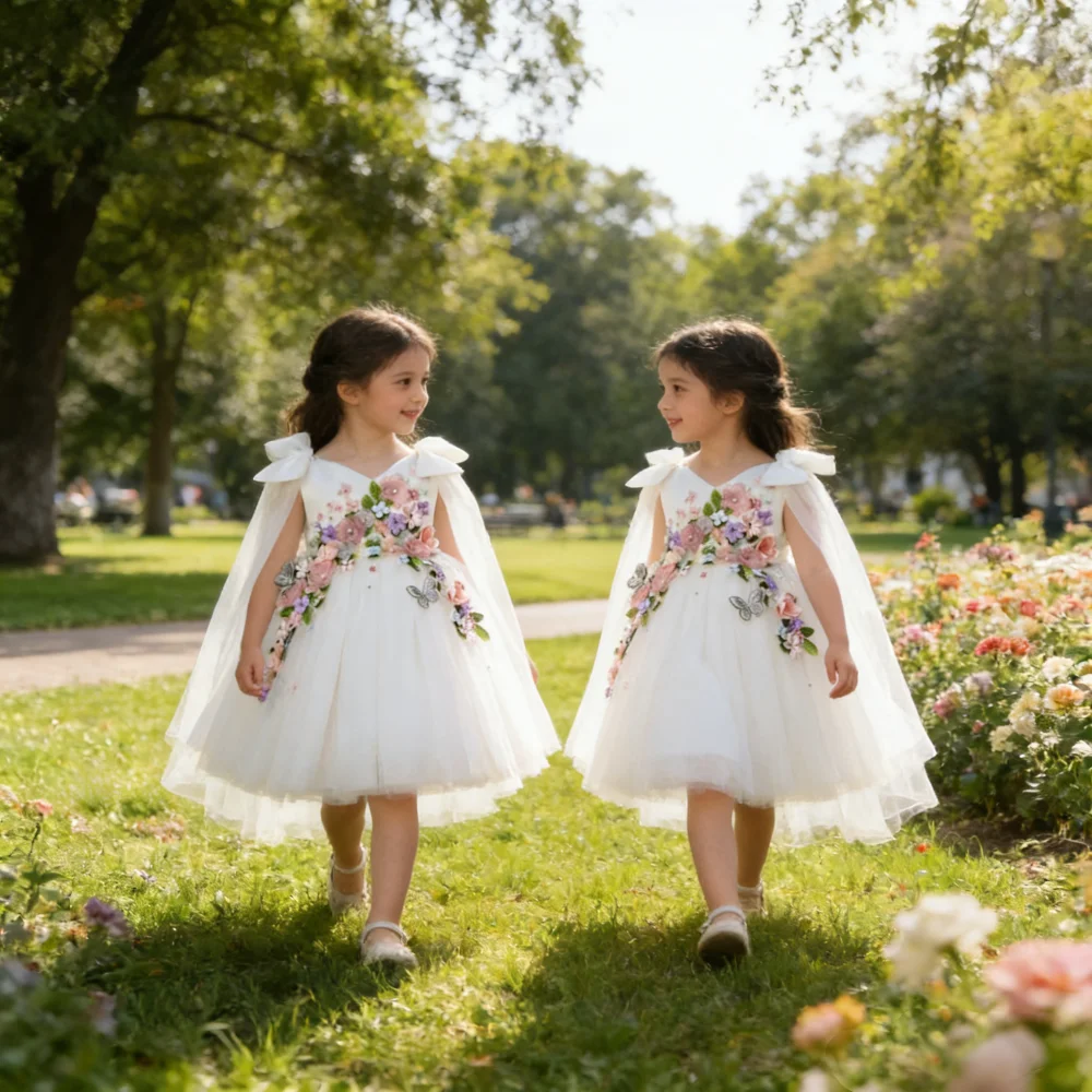 White Kids Puffy Skirt First Birthday 3D Floral Formal Party Celebration Dress Clothes Applique Flower Girl Girls Princess Gown
White Kids Puffy Skirt First Birthday 3D Floral Formal Party Celebration Dress Clothes Applique Flower Girl Girls Princess Gown