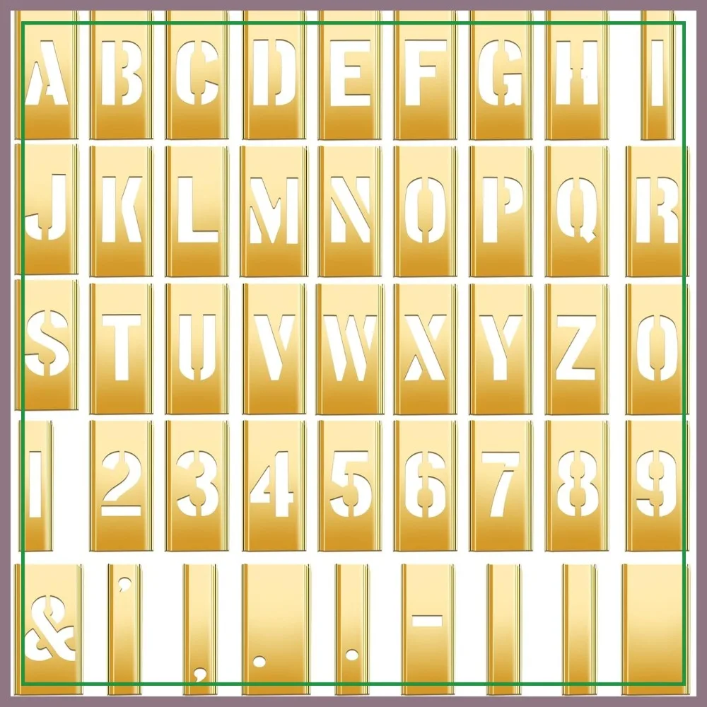 45 Pcs 3 Inch Brass Stencils Letters and Numbers Set Interlocking Metal Stencils for Labeling Tools Boxes Signs DIY Crafts
45 Pcs 3 Inch Brass Stencils Letters and Numbers Set Interlocking Metal Stencils for Labeling Tools Boxes Signs DIY Crafts