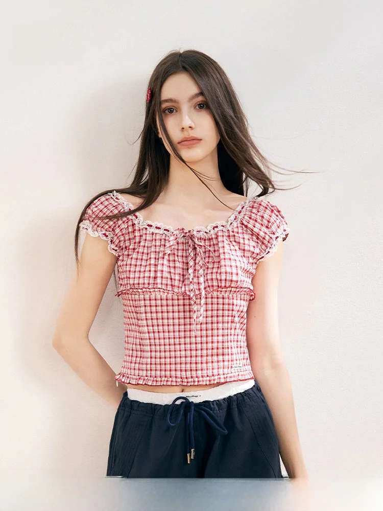 Pure Cotton Bubble Sve Lace Trim Color Blo Red id ort Sve T-irt Liilou Women's Faion Summer Sweat Absorbent Thin
Pure Cotton Bubble Sve Lace Trim Color Blo Red id ort Sve T-irt Liilou Women's Faion Summer Sweat Absorbent Thin