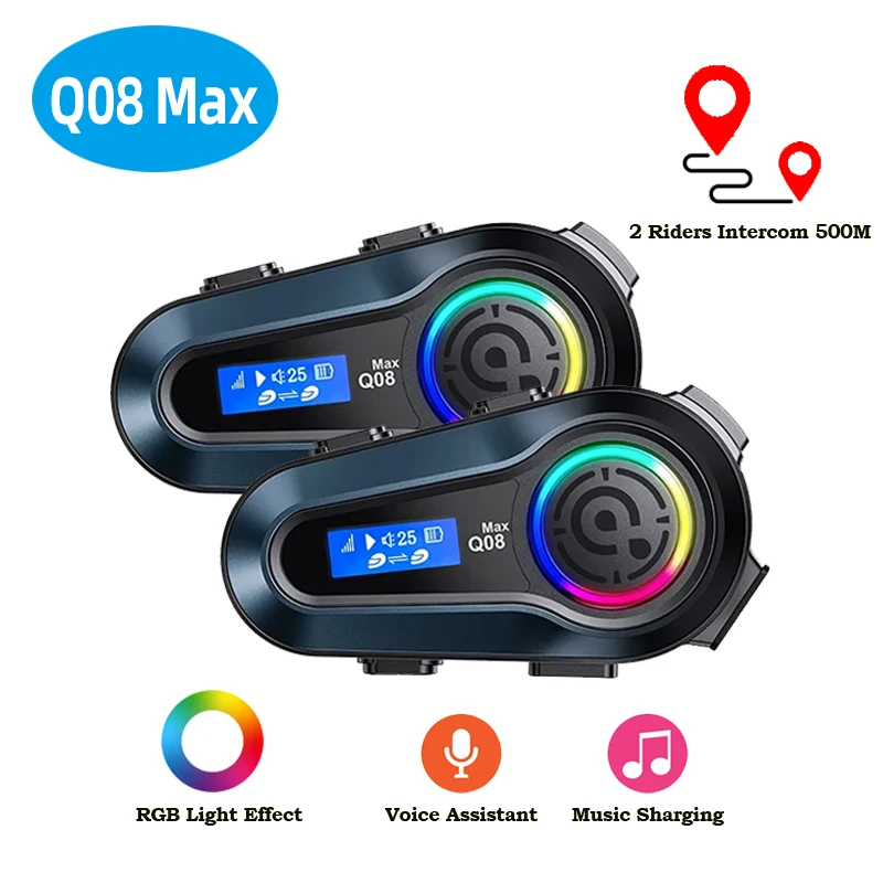 Bluetooth-гарнитура для мотоциклетного шлема Q08 Max с ЖК-дисплеем HD, интеркомом для 2 райдеров, обменом музыкой, водонепроницаемостью IPX6, шумоподавлением, 800 мАч
Bluetooth-гарнитура для мотоциклетного шлема Q08 Max с ЖК-дисплеем HD, интеркомом для 2 райдеров, обменом музыкой, водонепроницаемостью IPX6, шумоподавлением, 800 мАч