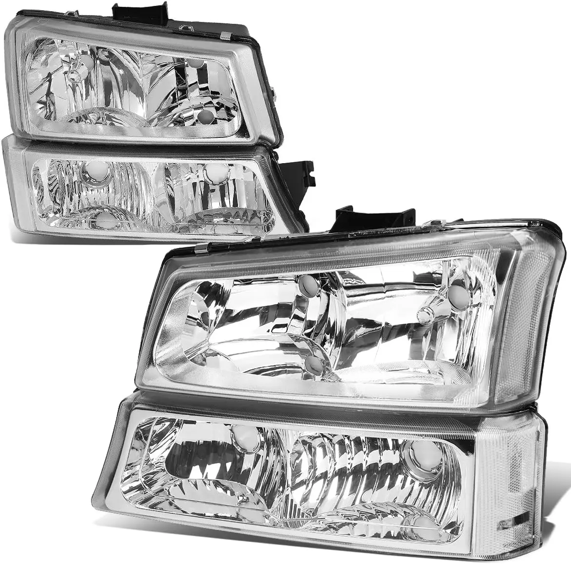 4pcs OE Style Headlights Assembly Headlamp with Bumper Lamps Compatible with Chevy Silverado Avalanche 03-07 (Non Factory Claddi
4pcs OE Style Headlights Assembly Headlamp with Bumper Lamps Compatible with Chevy Silverado Avalanche 03-07 (Non Factory Claddi