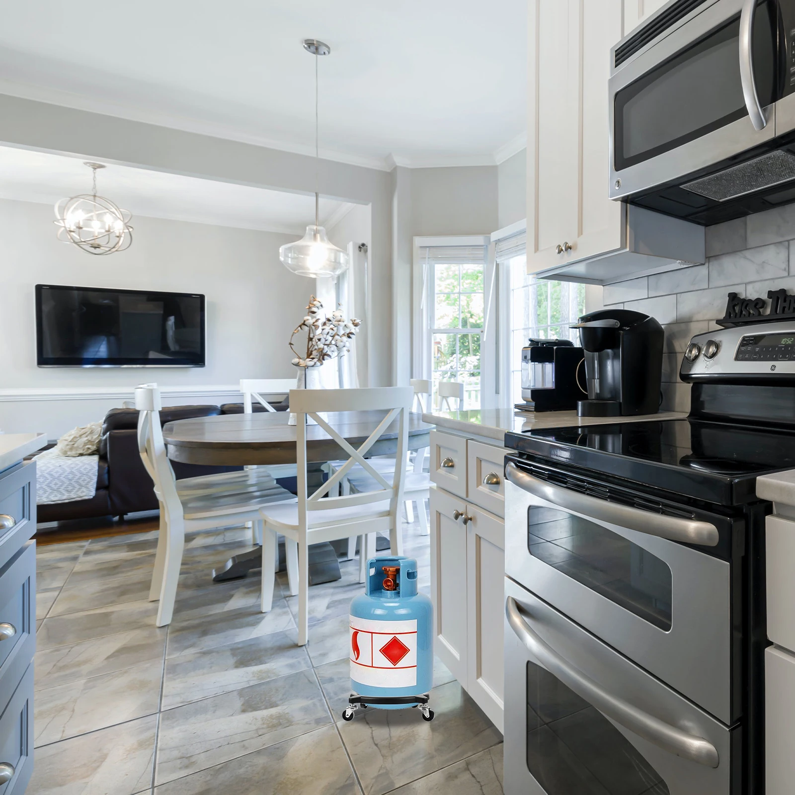 Gas Cylinder Mobile Stand Stainless Steel Four-Wheel Base Tank Holder Camping Kitchen Propane Tank Roller Mobile Barbecue Base
Gas Cylinder Mobile Stand Stainless Steel Four-Wheel Base Tank Holder Camping Kitchen Propane Tank Roller Mobile Barbecue Base