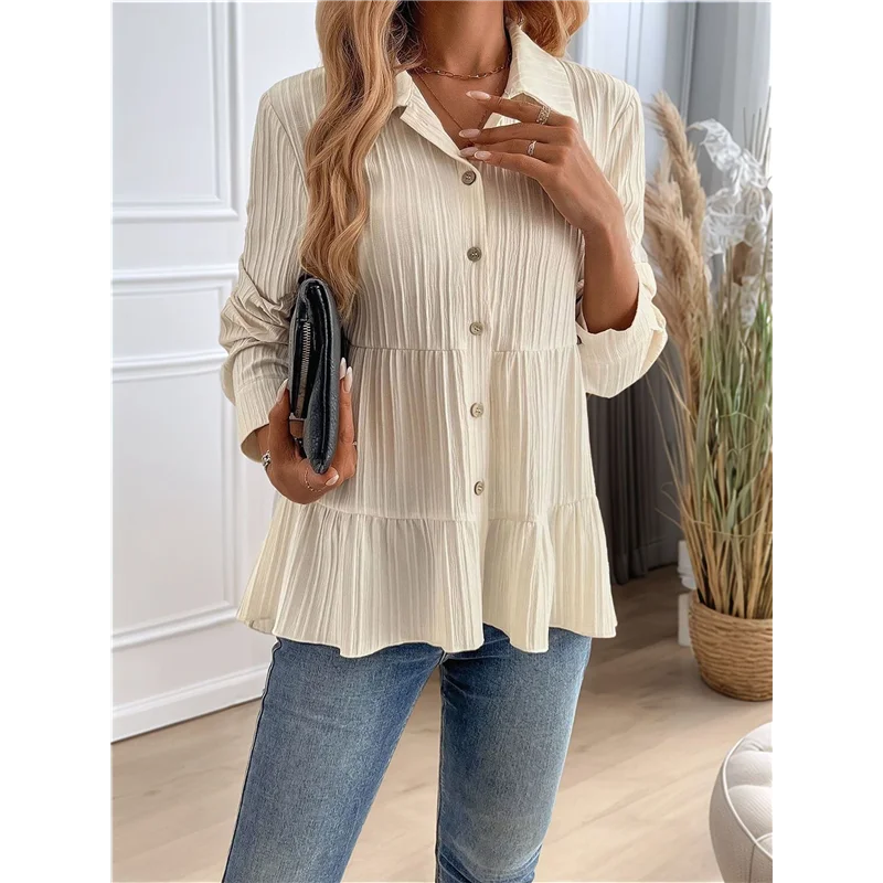 ABP-Women's Button Down Peplum Blouse Long Sleeve Collared Loose Fit Shirts Textured Top
ABP-Women's Button Down Peplum Blouse Long Sleeve Collared Loose Fit Shirts Textured Top