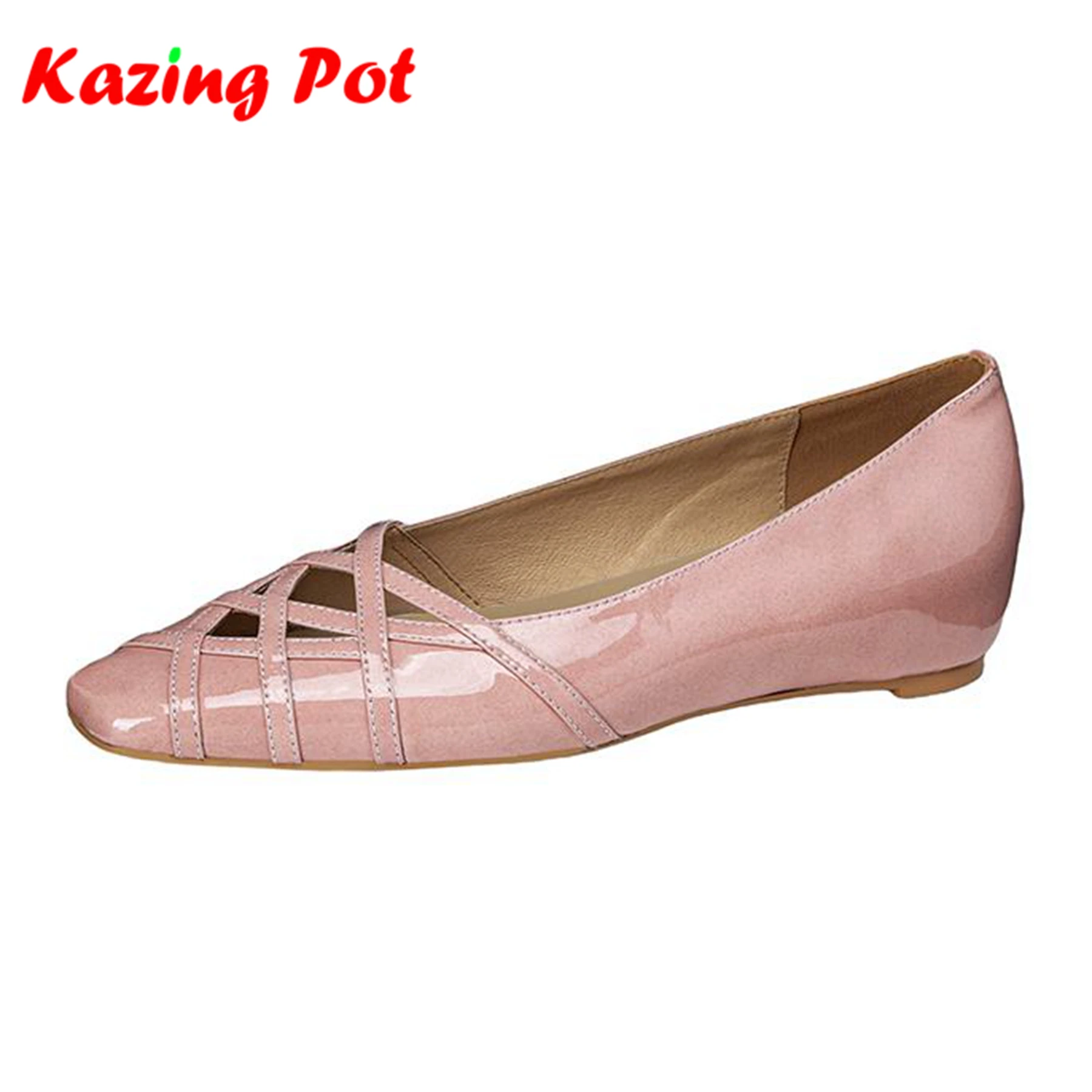 Krazing Pot Cow Leather Square Toe Low Heel Weaving Hollow Decoration Basic Design Pink Color Ins Women Increasing Shallow Pumps
Krazing Pot Cow Leather Square Toe Low Heel Weaving Hollow Decoration Basic Design Pink Color Ins Women Increasing Shallow Pumps