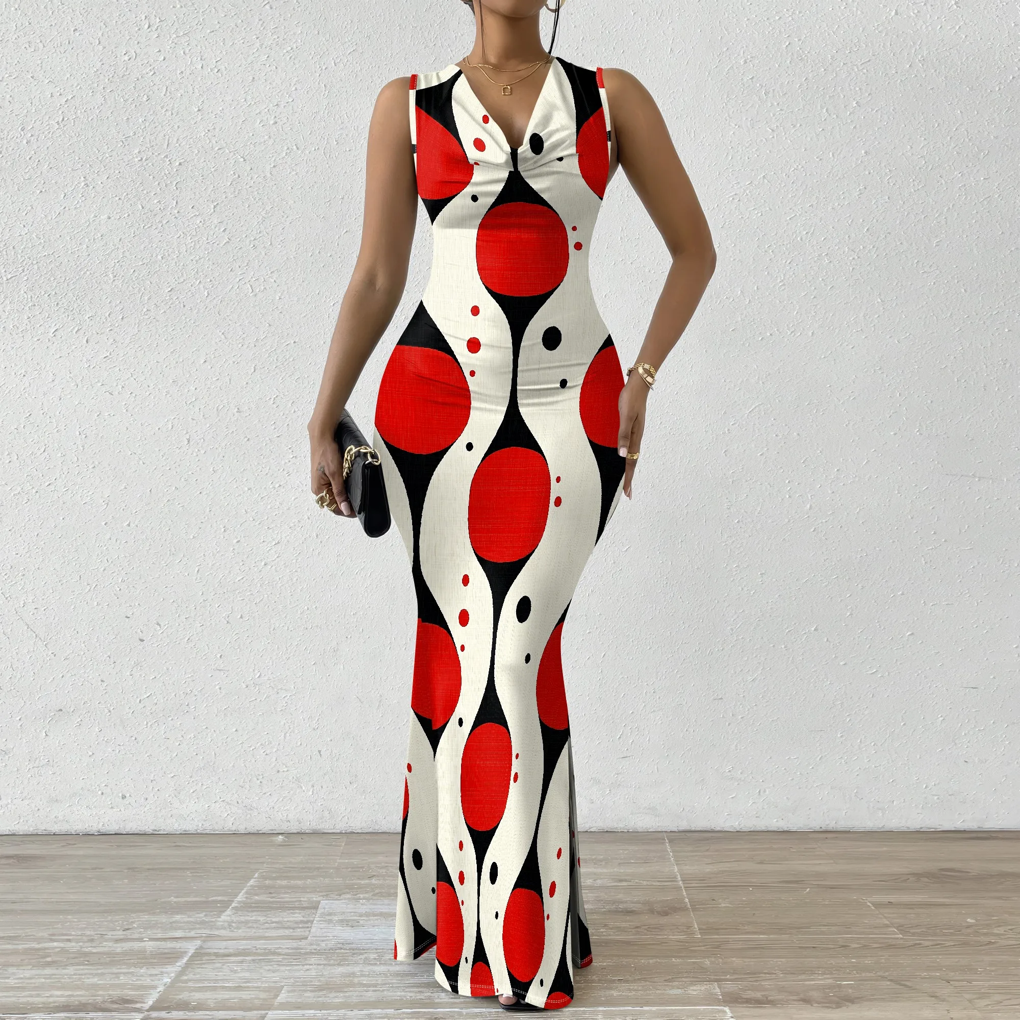 Abstract Print V-Neck Maxi Dress for Women 2025 New Arrival Retro Style Casual Dress XS-2XL
Abstract Print V-Neck Maxi Dress for Women 2025 New Arrival Retro Style Casual Dress XS-2XL