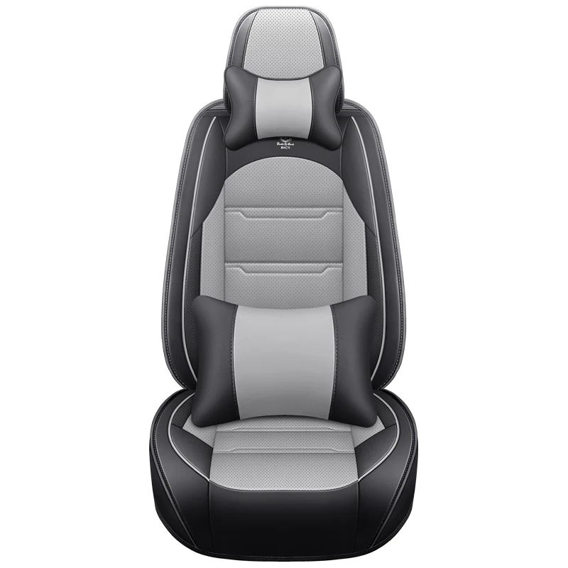 Front single-seat car seat cover, with headrest and lumbar support, universal style, suitable for most models
Front single-seat car seat cover, with headrest and lumbar support, universal style, suitable for most models